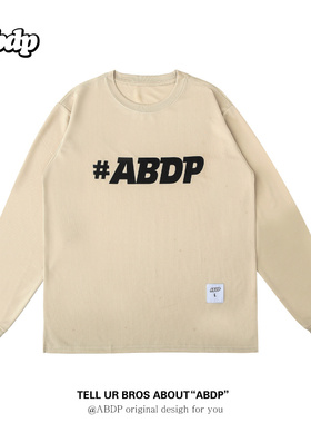 ABDP美式篮球长袖宽松运动休闲街头透气潮流开叉T恤热身投篮服
