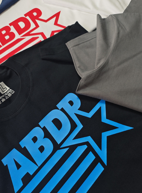 ABDP美式230克棉质薄款圆领运动休闲街头篮球男女宽松印花短袖T恤