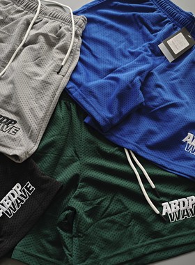 ABDP 23SS夏季美式运动篮球短裤双层网眼宽松不过膝街头4分训练裤