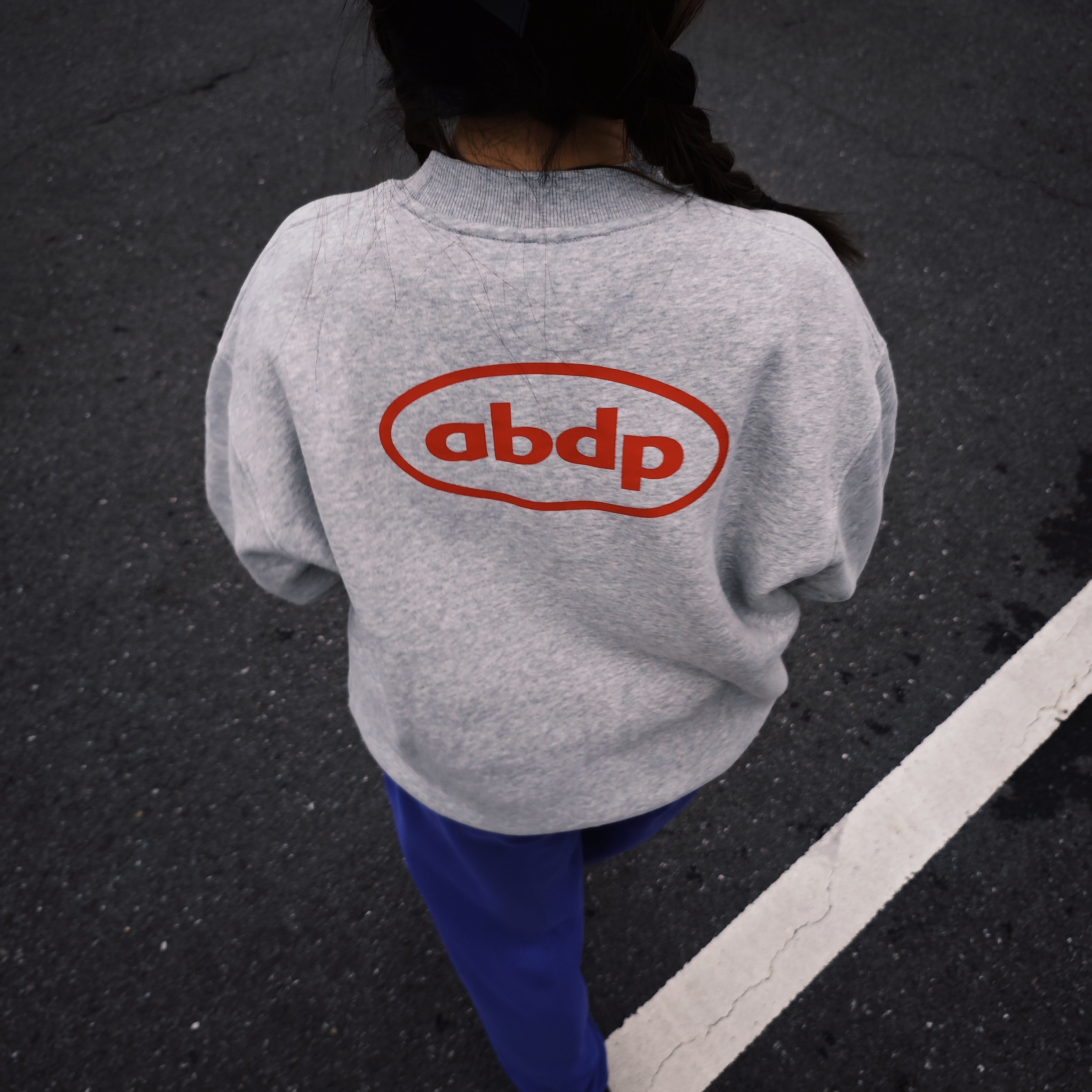 ABDP加绒美式圆领宽松套头卫衣