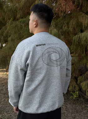 ABDP运动休闲潮流简约春秋冬款保暖加绒套头常规款长袖圆领卫衣