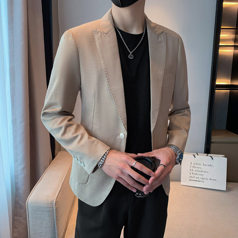 模特图-男士休闲西服韩版修身西装单西外套F6114P165,男装西服套装,电商D216