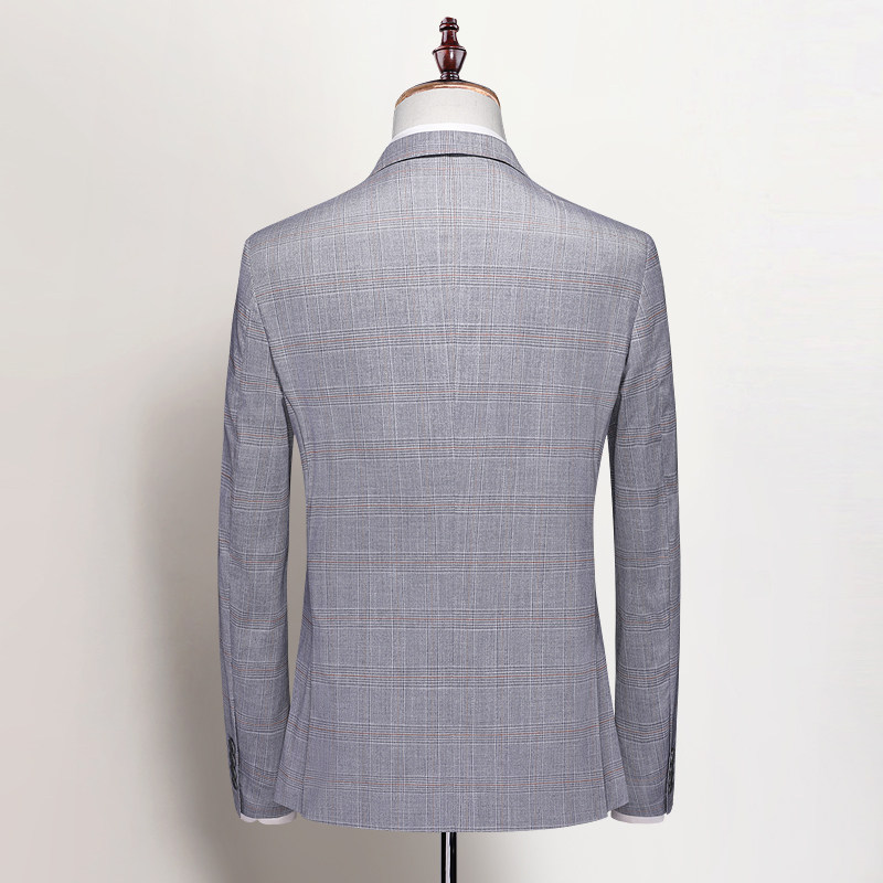 支架图2025秋季西服套装三件套时尚修身礼服格子西装SJT6935P300,男装西服套装,电商D216