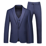 M-6XL外贸西服套装三件套修身一粒扣2边开叉男士西装7001P190，男装西服套装，电商D216