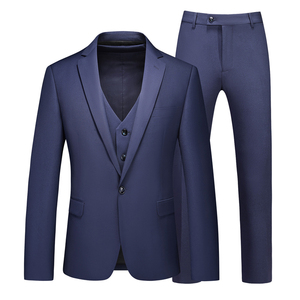M-6XL外贸西服套装三件套修身一粒扣2边开叉男士西装7001P190图片