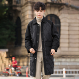模特图男士90白鸭绒中长款羽绒服外套2442P245，男装羽绒服，电商D216