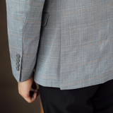 人模图2025新款男士休闲西服时尚修身西装格子单西外套DX6935P165，男装西服套装，电商D216