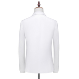 纯白M-6XL外贸西服套装三件套一粒扣2边开叉男士西装7001P190，男装西服套装，电商D216