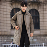 模特图男士90白鸭绒中长款羽绒服外套YR2442P245，男装羽绒服，电商D216