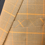 镂空图2025新款男士休闲西服修身西装格子单西外套DX6908P165，男装西服套装，电商D216