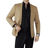 人模图2025新款男士休闲西服修身西装格子单西外套DX6907P165，男装西服套装，电商D216