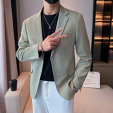 模特图-男士休闲西服韩版修身西装单西外套F6921P165，男装西服套装，电商D216