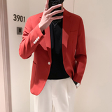 模特图-男士休闲西服韩版修身西装单西外套F6816P165，男装西服套装，电商D216