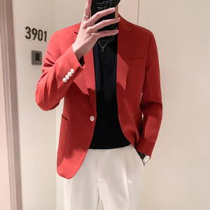 模特图-男士休闲西服韩版修身西装单西外套F6816P165图片