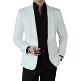 人模图2025新款男士休闲西服时尚青果领修身西装单西DX6901P165，男装西服套装，电商D216