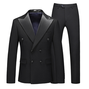3D图-外贸新款男士西服套装双排扣西装三件套礼服款套装6041P310图片