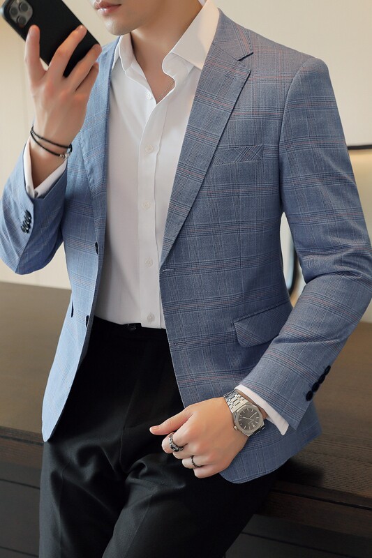 人模图2025新款男士休闲西服时尚修身西装单西DX6925P165,男装西服套装,电商D216