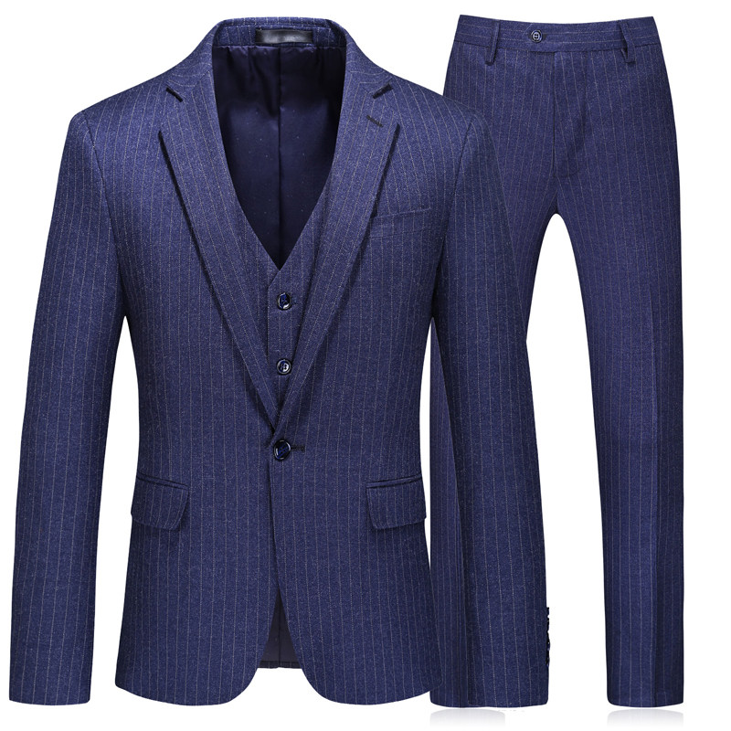 20继续做货男士西服套装条纹西装三件套新郎礼服S-5XL-6105P280,男装西服套装,电商D216