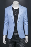 假模图2025新款男士休闲西服时尚修身西装条纹单西外套DX6931P165，男装西服套装，电商D216