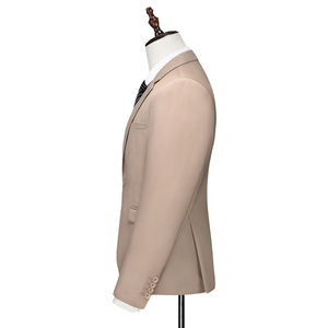 卡其色M-6XL外贸西服套装三件套一粒扣2边开叉男士西装7001P190图片