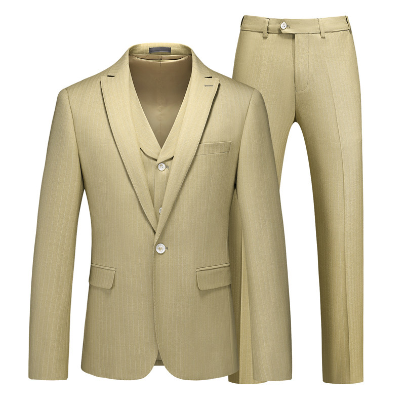 镂空图男士休闲西服套装三件套时尚修身礼服条纹西装SJT6932P300,男装西服套装,电商D216