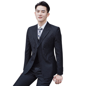 2025春季薄款男士三排扣西服套装三件套6026P290图片