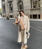 Весеннее двусторонное кашемировое длинное шерстяное шерстяное пальто, средней длины, премиум класс, в корейском стиле, увеличенная толщина