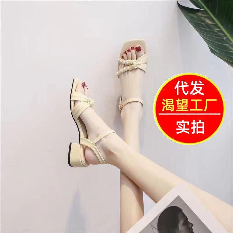 年女配新款鞋风仙女时尚珍珠百搭