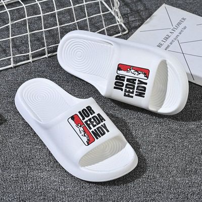 软底外穿舒适男士潮流运动型防滑厚底黑白青年轻男款批发拖鞋户外