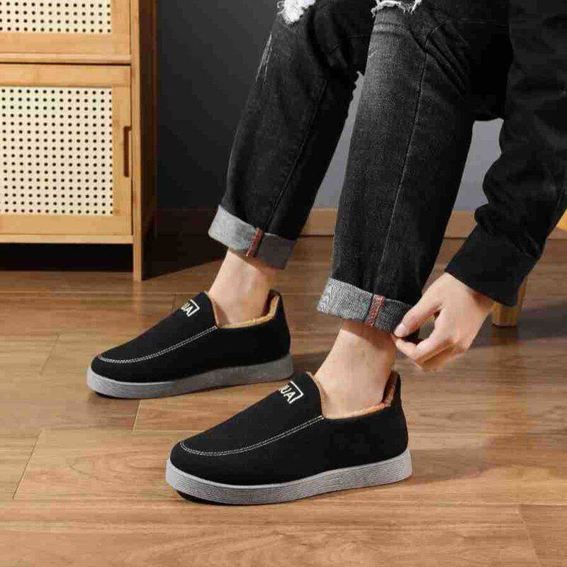 鞋百搭男鞋冬季脚蹬保暖加绒休闲鞋棉鞋冬季一雪地靴懒人豆豆男款