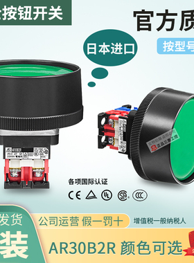 正品日本进口富士绿色平头AR30B2R按钮开关AR30B2R-11G/R/B