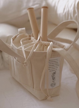 「pata studio」原创 帆布袋  斜挎 手提 白色