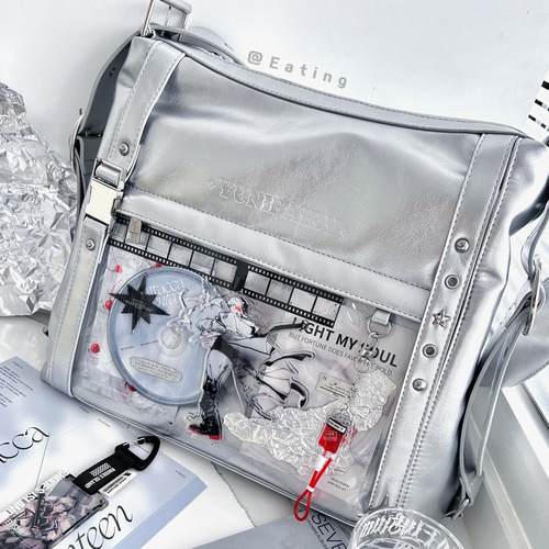 芋泥优优十字银星原创中性日常追星演唱会kpop单肩斜挎社畜痛包