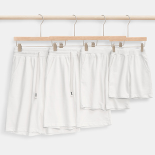 2025亲子装儿童纯棉白色运动短裤夏季薄款男童女童学生运动五分裤