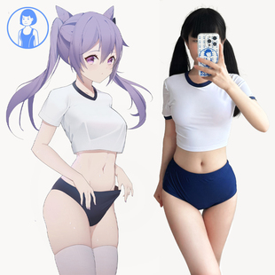 日系可爱少女软妹体操服运动风cosplay运动套装女连体健身泳衣女