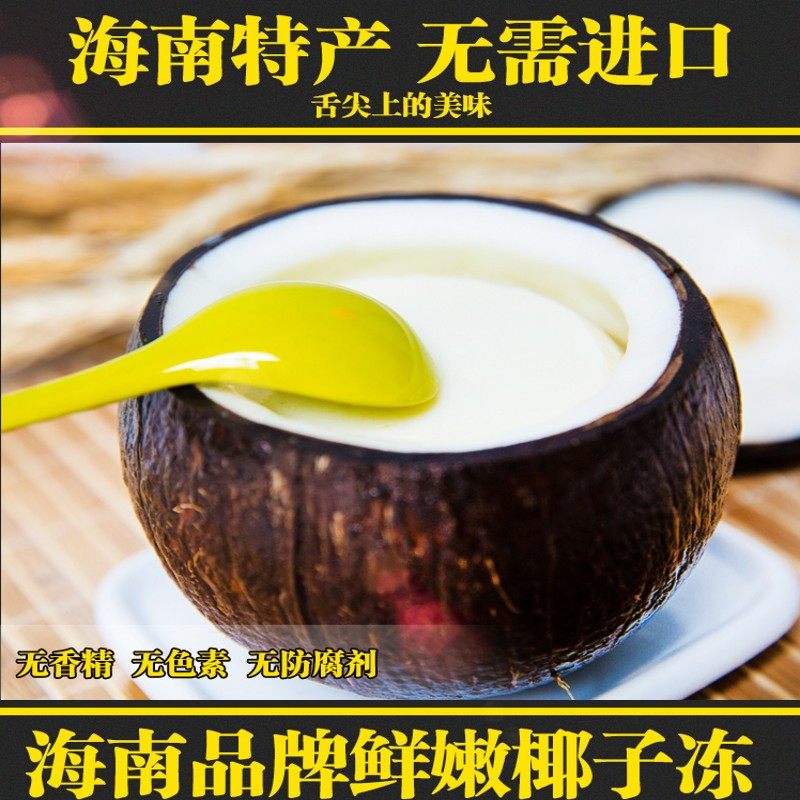 海南特产新鲜椰冻奶酪 椰子奶冻椰子冻布丁果冻 2个装 顺丰包邮