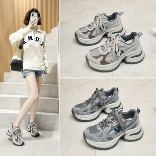 31码32码34码33码小码女鞋增高老爹鞋女2026春季新款运动鞋休闲鞋