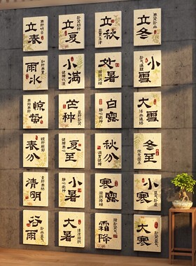 中医馆氛围布置养生软装饰挂画十二时辰文化背景药食同源展示墙面