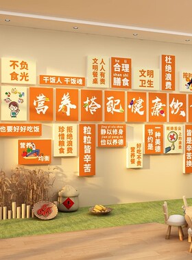 医院职员工厂公司饭食堂餐厅文化墙贴宣传标语墙面装饰楼梯形象画