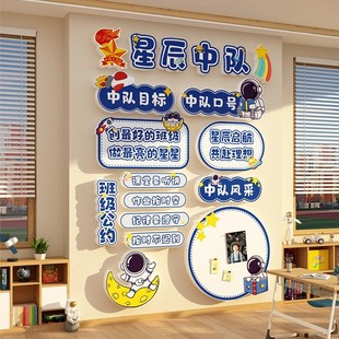 拉布布中队角布置文化墙贴黑板报主题班级公约教室装 饰小学生