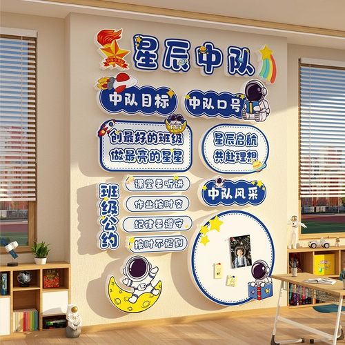 拉布布中队角布置文化墙贴黑板报主题班级公约教室装饰小学生