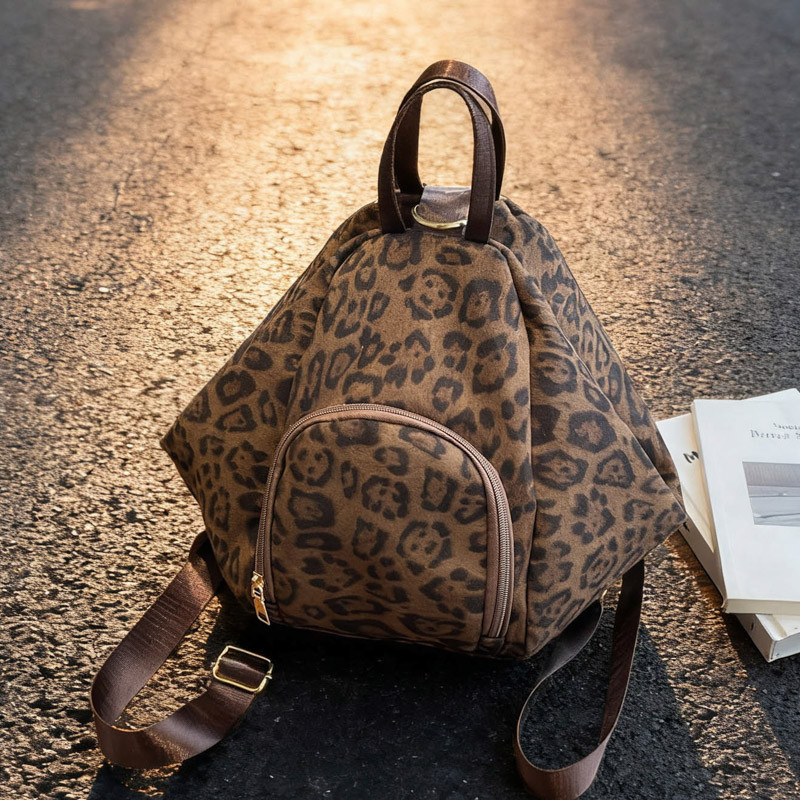 2026新款爆款时尚豹纹女包多功能百搭手提斜挎双肩包大容量通勤包