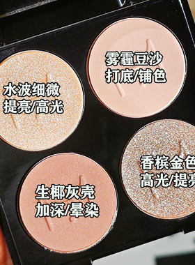 高颜值万花系四色蕾丝眼影盘黑灰色冷萃棕大地哑光盘小众平价