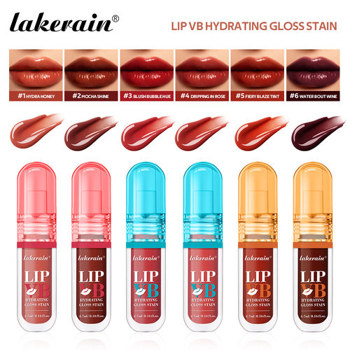 lakerain维B光泽唇釉滋润保湿易上色镜面唇蜜彩lip stain跨境彩妆