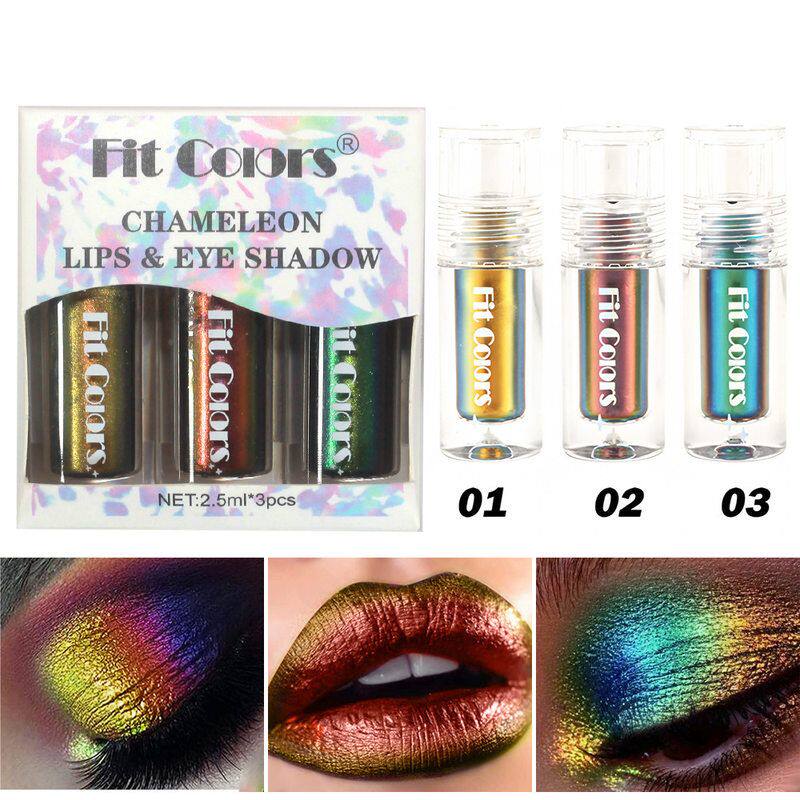 Fit Colors光学变色龙眼影液3支套装 光变高光易成膜眼影唇液跨境