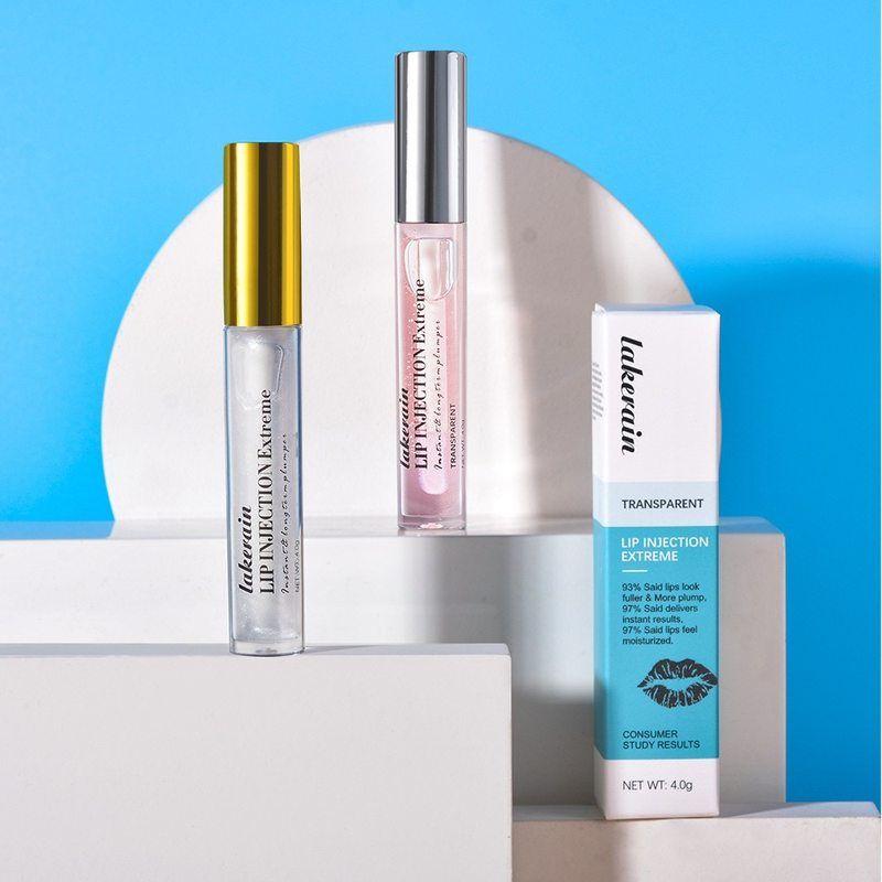 lakerain唇液保湿透明唇蜜水滋润透亮嘟嘟大嘴巴唇油镜面唇釉跨境