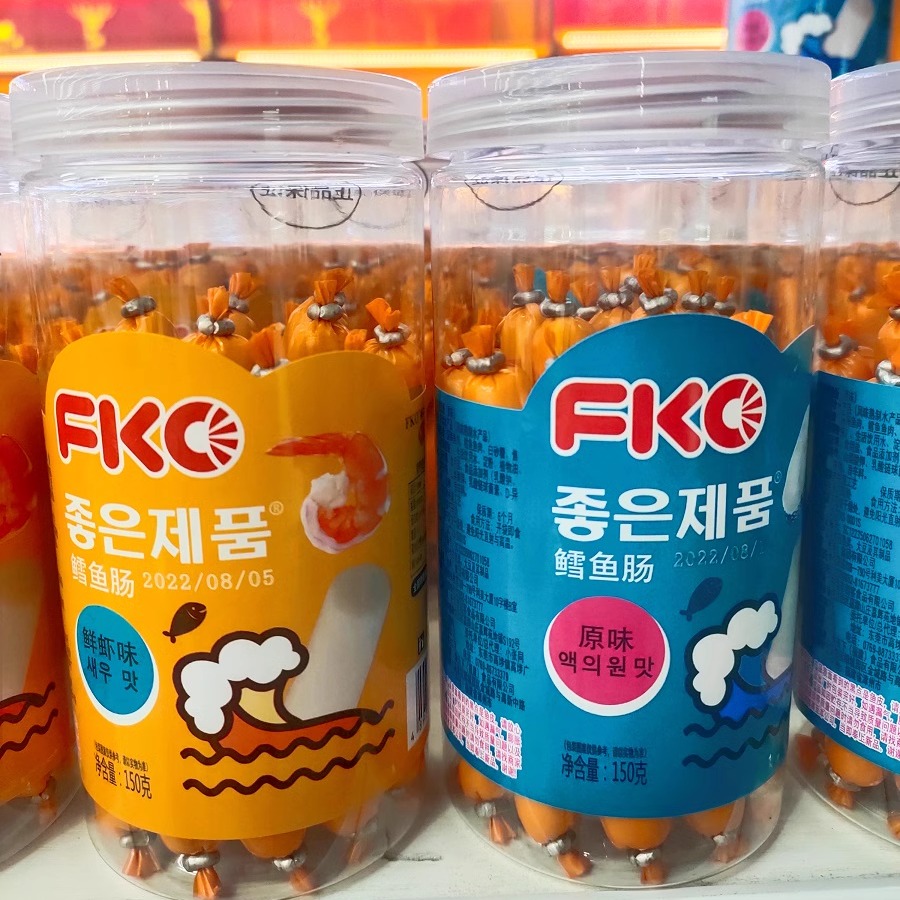 FKO鳕鱼肠原味鲜虾味150g罐装