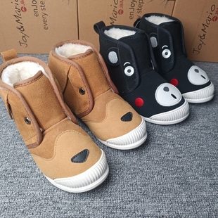 玛丽儿童鞋雪地靴男女童靴子冬季加绒加厚2023新款宝宝雪地棉真皮
