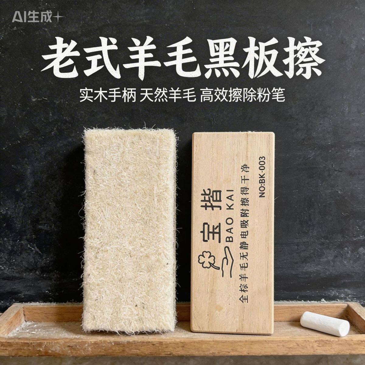 宝凯羊毛粉笔擦羊毛毡板擦 磁性黑板擦 绿板擦黑板刷黑板刷老式