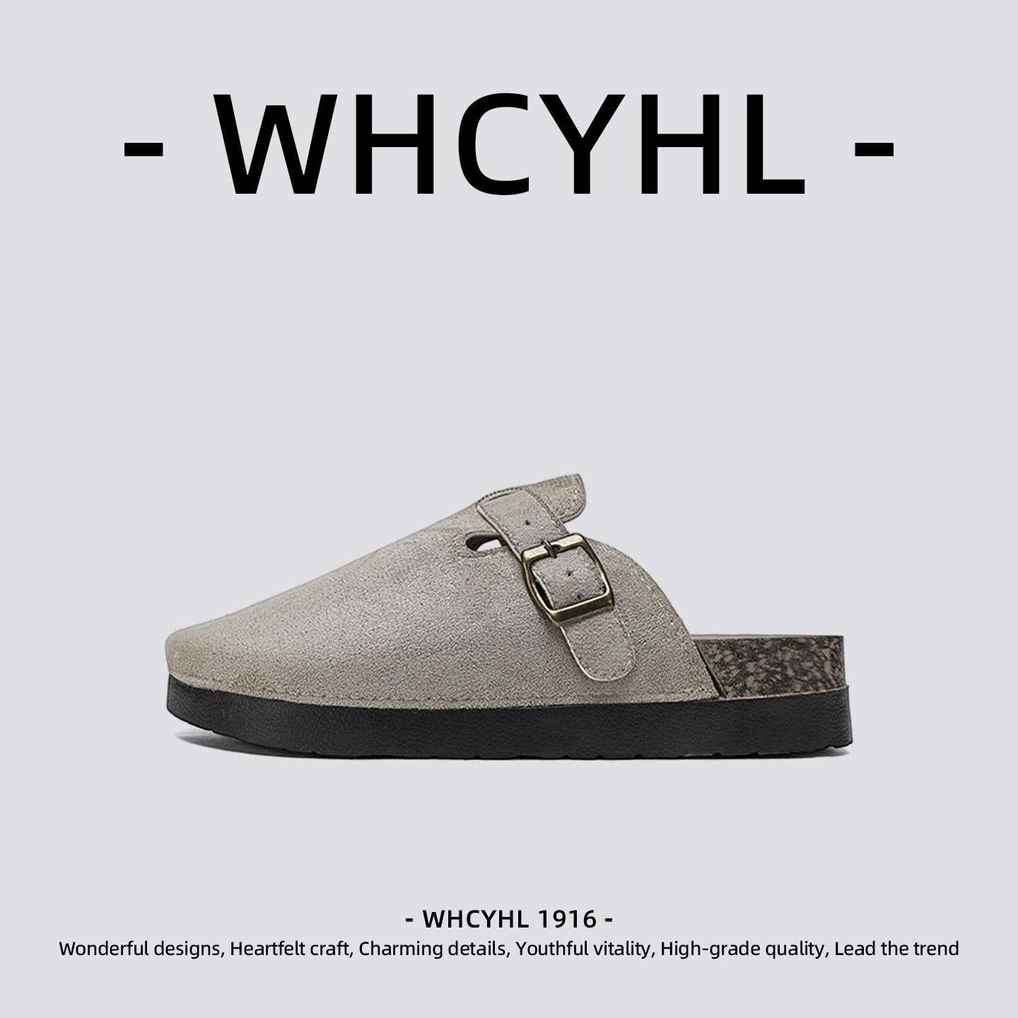 【轻奢潮牌】WHCYHL小众高级感勃肯鞋男春季新款软底一脚蹬包头拖,流行男鞋,单鞋,淘宝优惠券,粉丝福利购,淘宝优惠卷